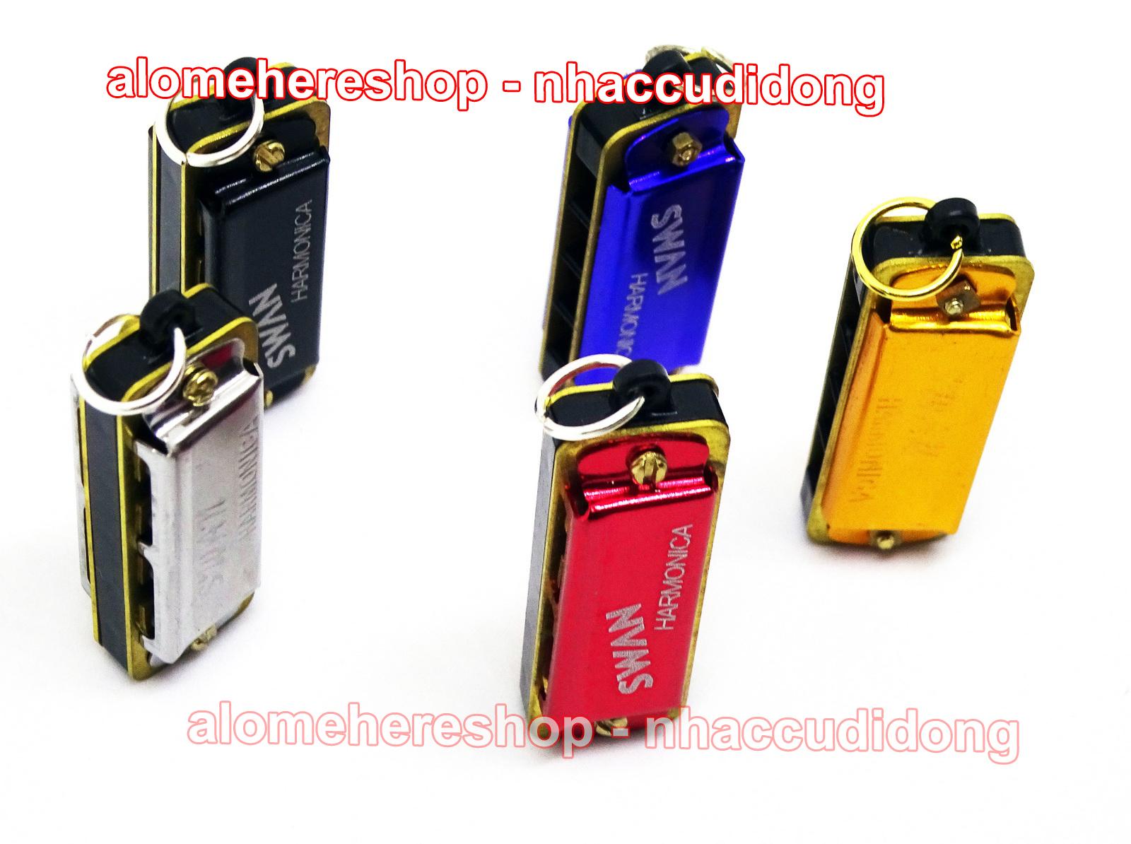 Kèn harmonica mini 4 lỗ 8 note Swan SW4 (5 màu/bộ)