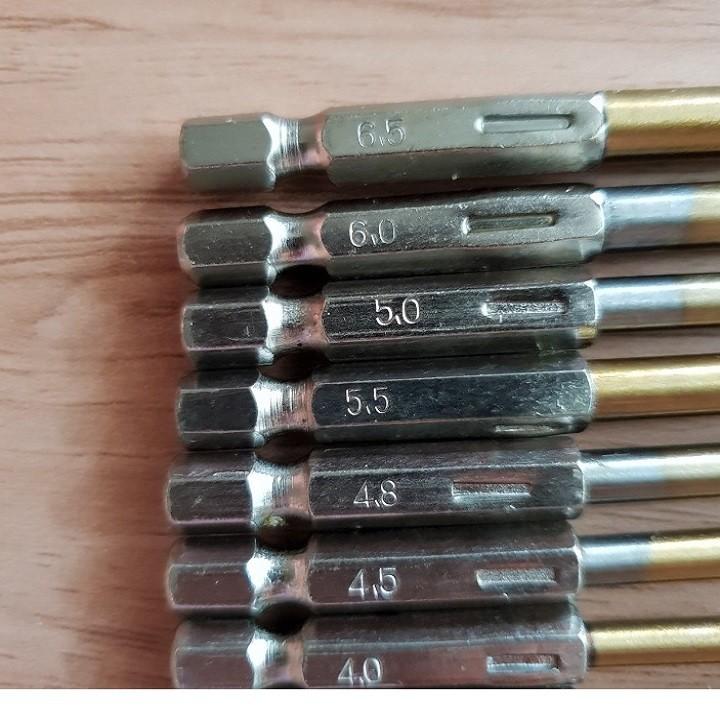 Bộ 13 mũi khoan sắt chuôi lục giác phủ titanium