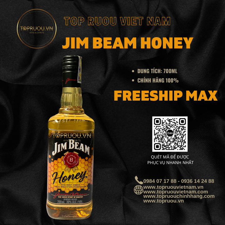 [TopRuouVietNam] Rượu Whisky Jim Beam Honey 700ml [Hàng Thật]