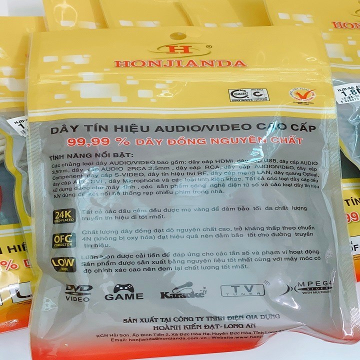 Dây AV 4 đầu 1,8m đồng nguyên chất