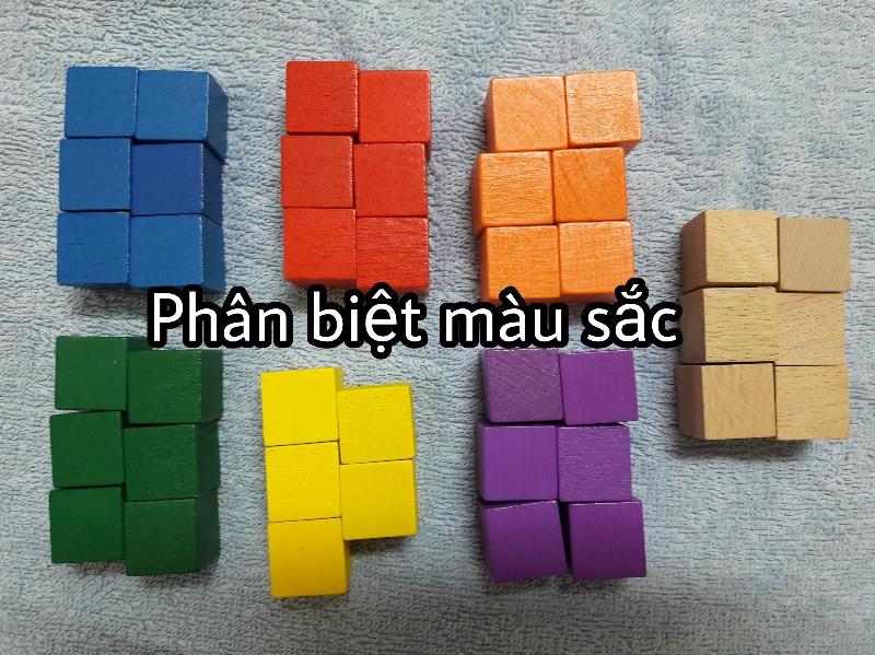 100 khối gỗ lập phương 2cm - cube 2cm (loại trộn màu)