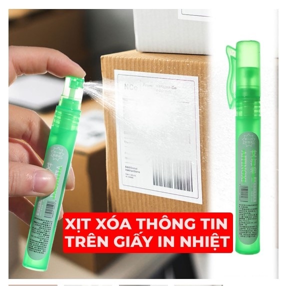 Bình xịt xóa thông tin trên giấy decal in nhiệt, bảo vệ thông tin cá nhân