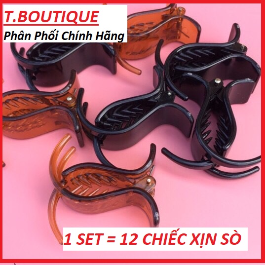SET 12 Kẹp Tóc Càng Cua 3 Răng Mix Màu (SET 12 Chiếc)