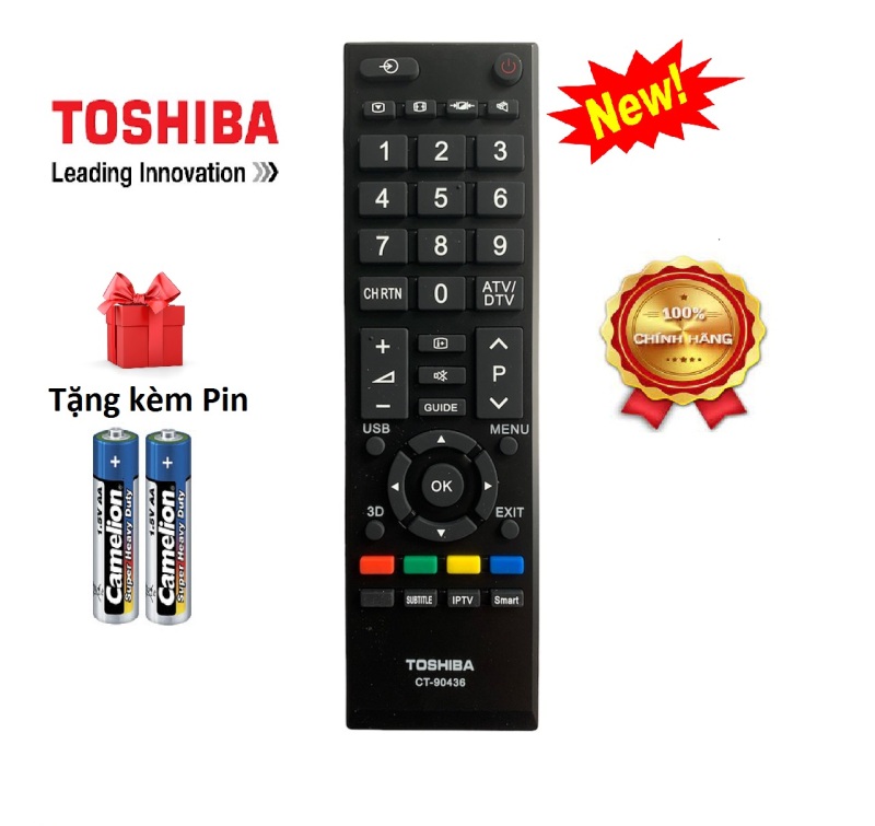 Bảng giá Điều khiển tivi Toshiba CT-90436 - Chính hãng [ tặng kèm pin ]