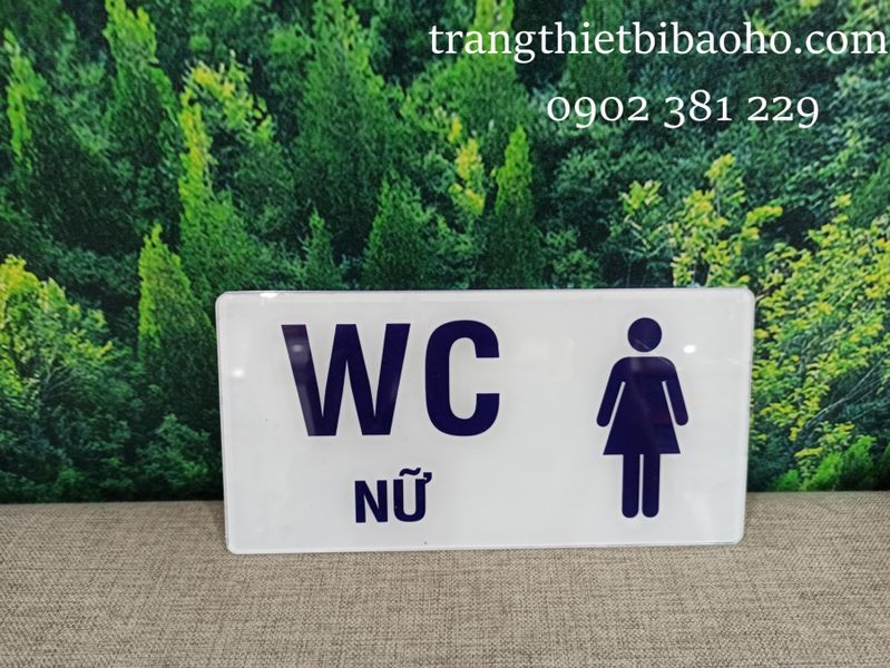 Bảng nhà vệ sinh, WC nam nữ bằng nhựa Mica 10*20cm - 2 màu lựa chọn