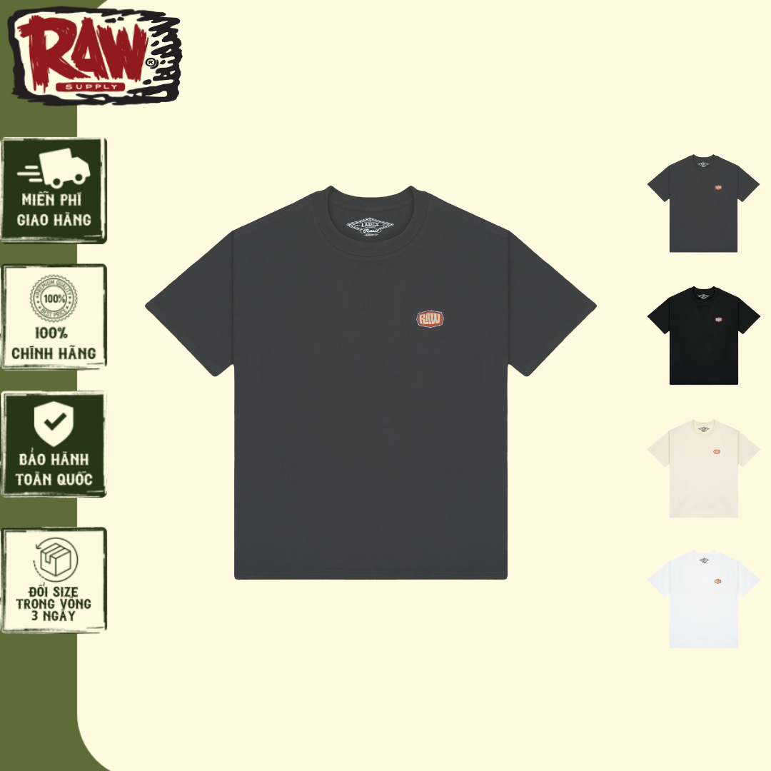 Áo thun Raw thêu basic vải thun cotton thoáng mát 4 chiều ArrowShop