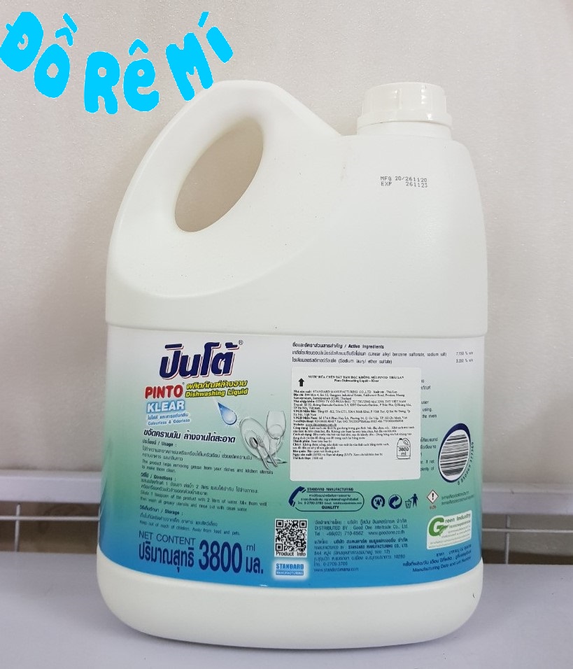 [HCM]Nước rửa chén Pinto Thái 3800ml