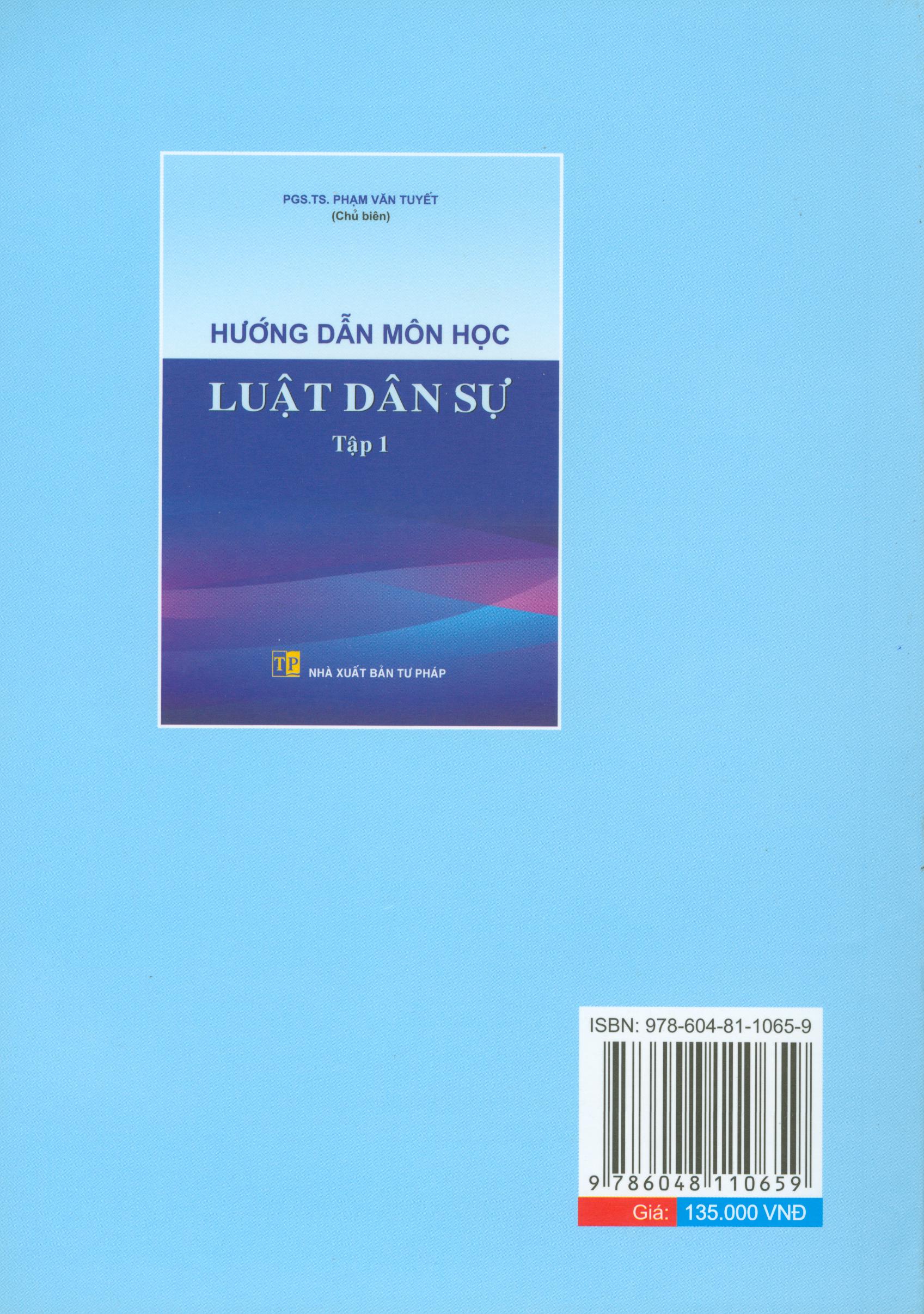 Hướng dẫn môn học luật dân sự - tập 1
