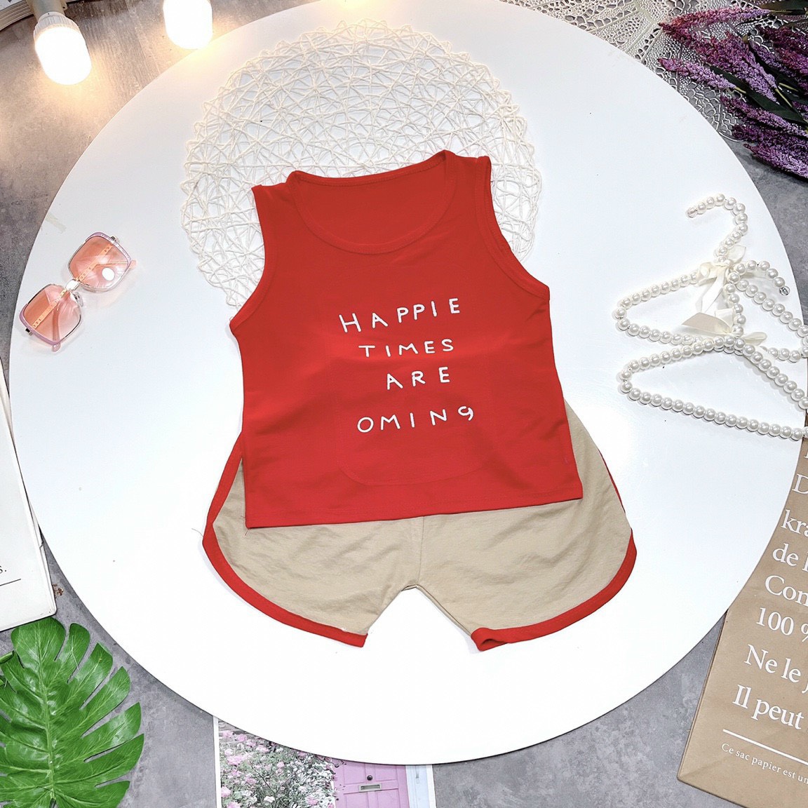 Bộ Ba Lỗ Đũi Giấy Cho Bé Siêu Mềm Siêu Mát