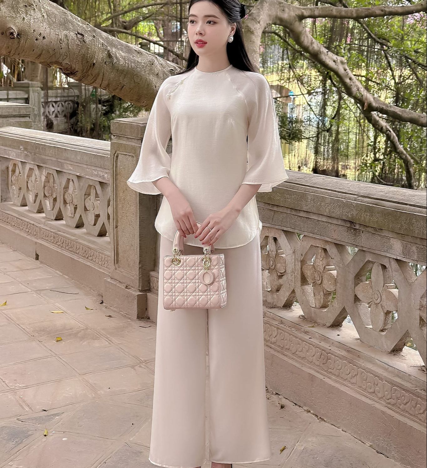 PHÁP PHUC ĐI LỄ CHÙA ĐỒ LAM THIẾT KẾ ( set BE )