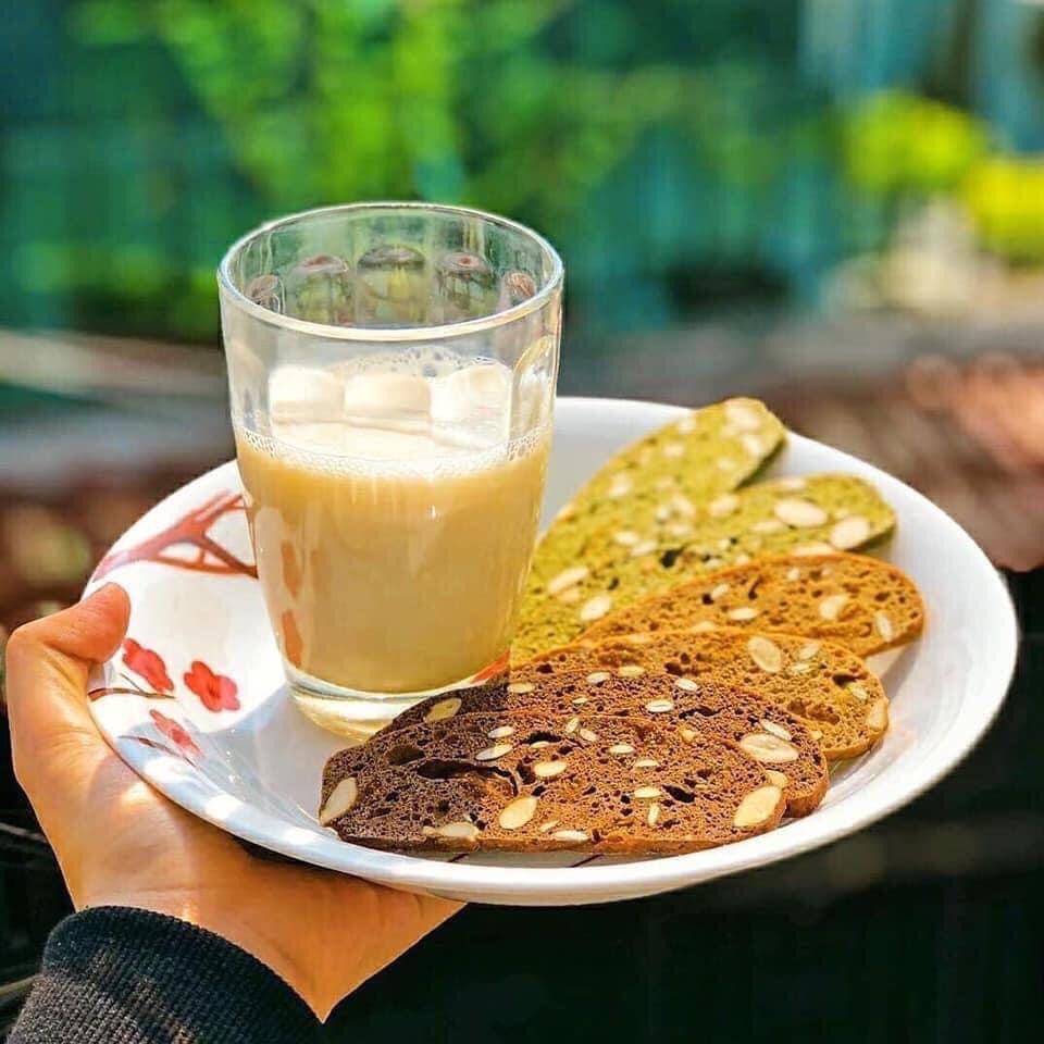 [HCM][Baker Baking] Bánh ăn kiêng BISCOTTI mix 3 vị (vanilla matcha cacao) bánh ngũ cốc nguyên cám ít calo giảm cân