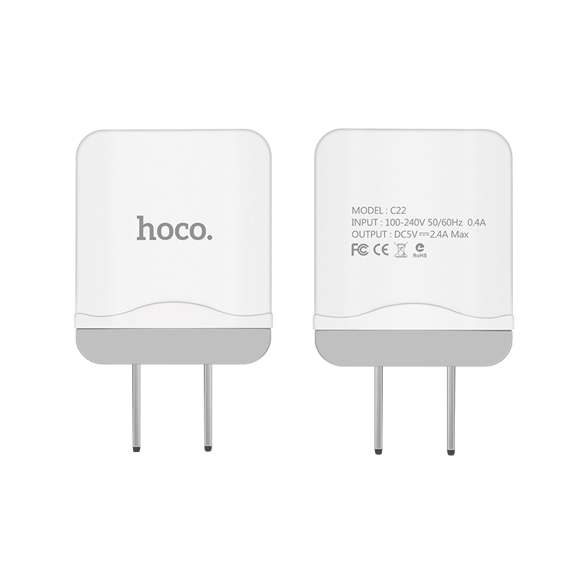 Cóc Sạc Nhanh Hoco C22 1 Cổng Usb 2.4a