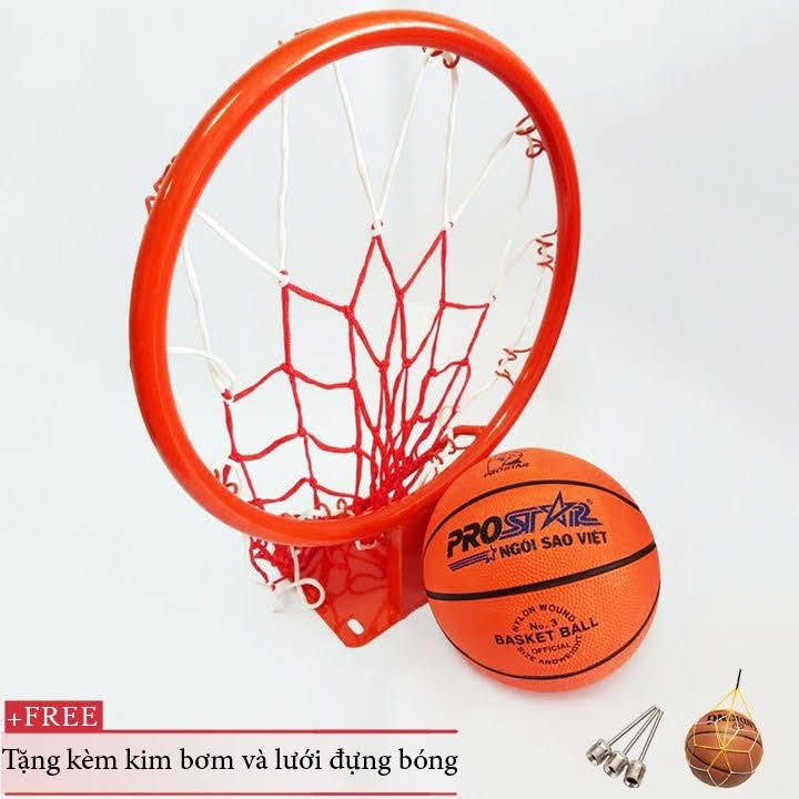Combo khung (có lưới) + bóng rổ (size 5,6,7)