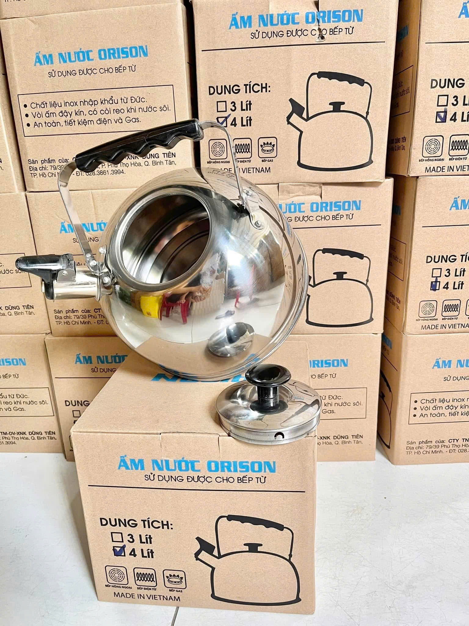 Ấm Reo Đun Nước  Đáy Từ Orison 3.5L Cao Cấp