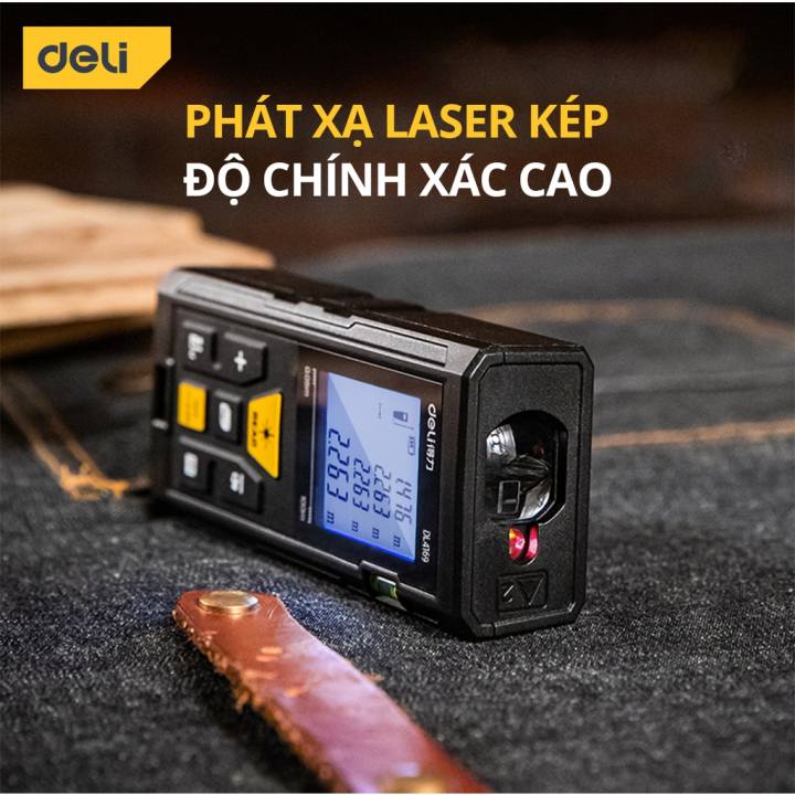 Máy Đo Khoảng Cách Laser Deli Chính Hãng Loại 40m / 50m / 60m Đa Năng - Dễ Dàng Sử Dụng Từ Xa - DL331050P / EDL4168 - Hình ảnh 4