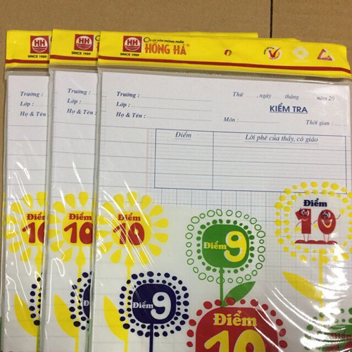 Giấy Kiểm Tra Cấp 1 Hồng Hà 4 Ô Ly