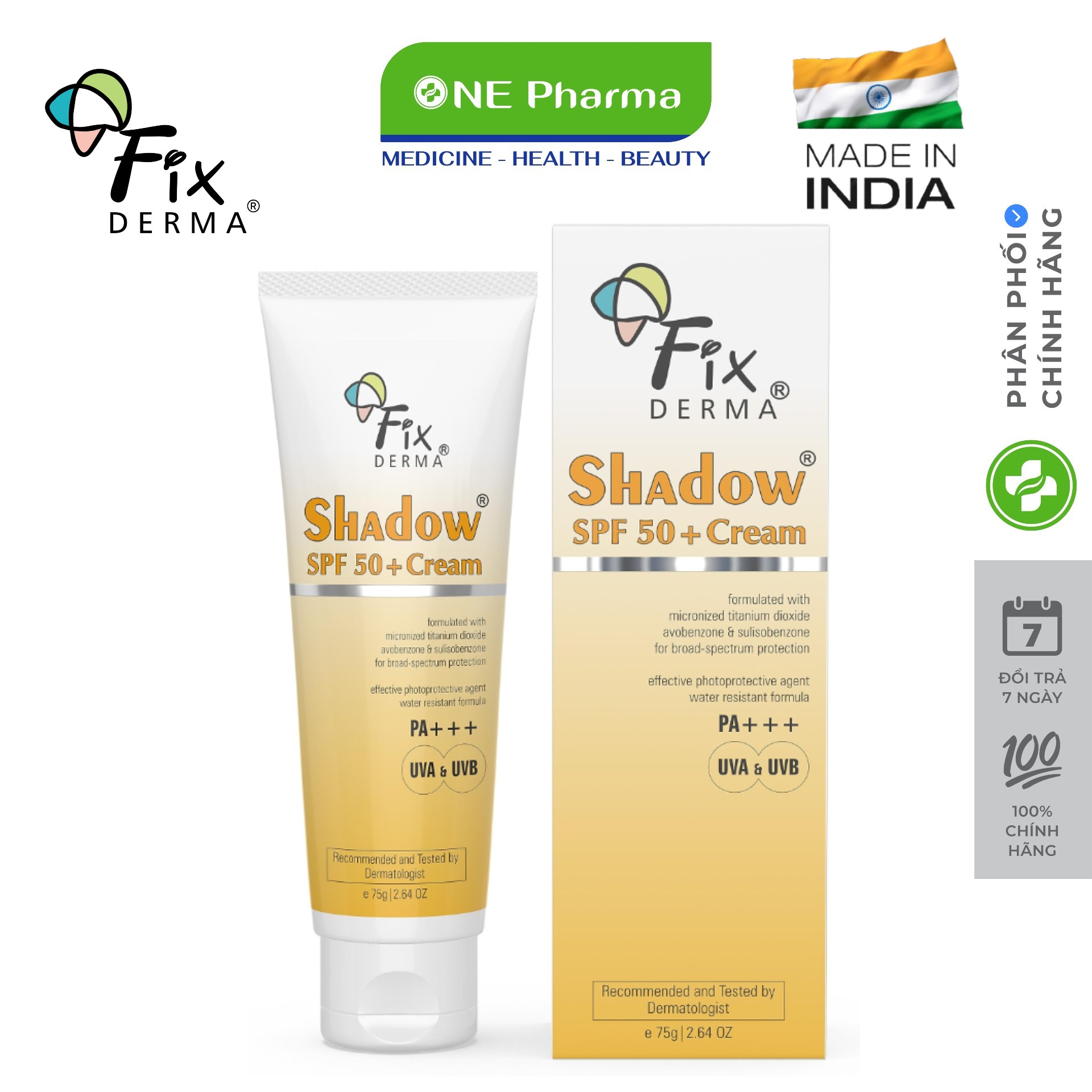 Kem chống nắng toàn thân fixderma shadow spf 50+