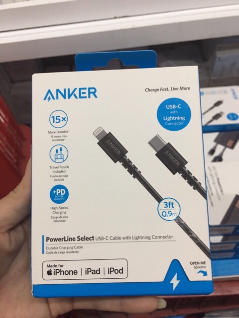 Cáp Sạc Nhanh PD Anker A8613 / A8612 Type C to lightning