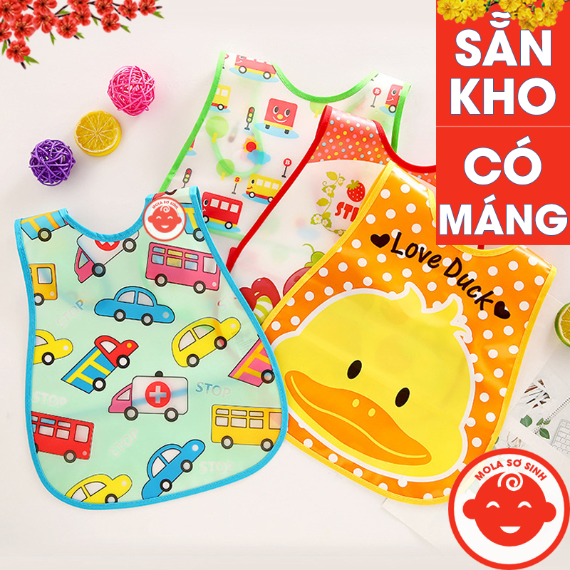 Yếm ăn dặm CÓ MÁNG chống thấm cho bé