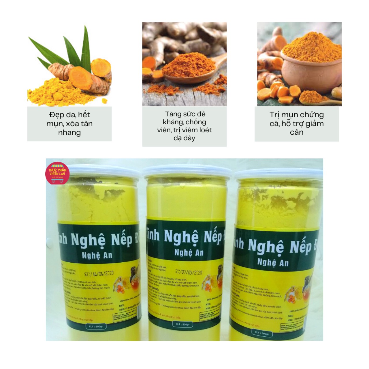 Tinh bột nghệ Nếp Đỏ, ĐẸP DA, MỜ VẾT THÂM