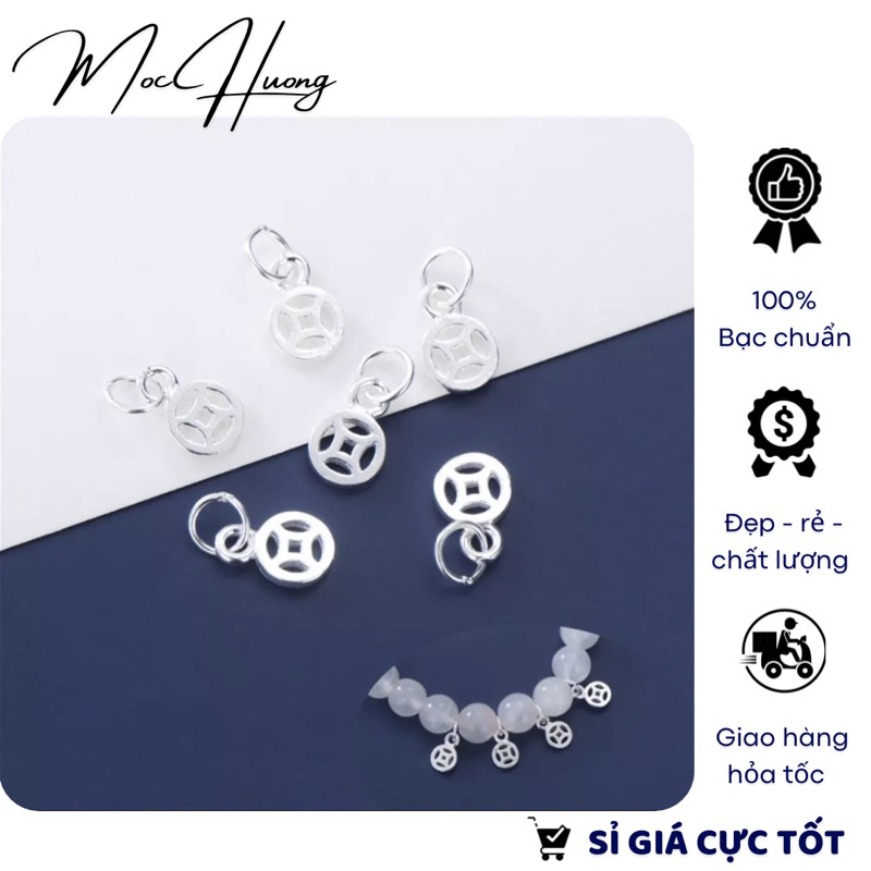 Charm bạc 3d họa tiết kim tiền - mh737
