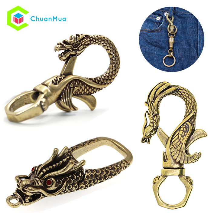 [Đồng Xịn] Móc Khóa Đồng Rồng Keychain Dargon ( Móc Khóa Đồng Thau Phong Thủy )