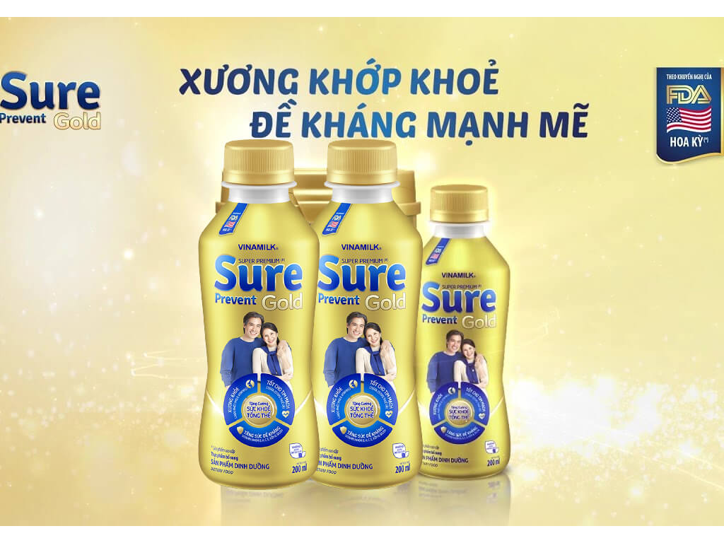 01 thùng sữa nước Sure Prevent gold Vinamilk (sữa bột pha sẵn) 200ml
