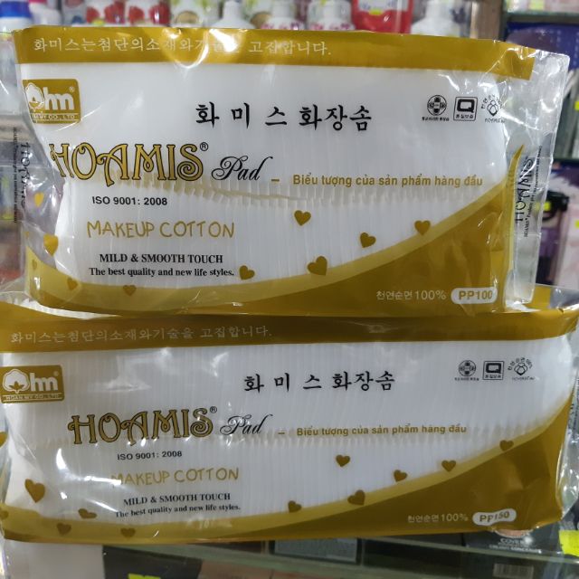 Bông tẩy trang cao cấp Hoamis 100 - 150 miếng