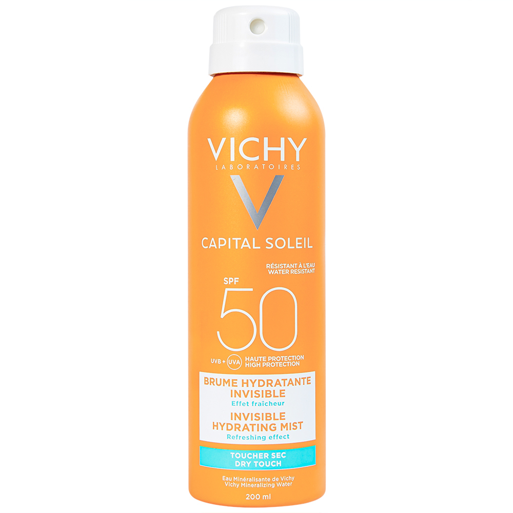 Vichy - kem chống nắng vichy dạng xịt cho toàn thân 200ml ideal soleil invisible hydrating mist spf 50 pa+++ uvb + uva
