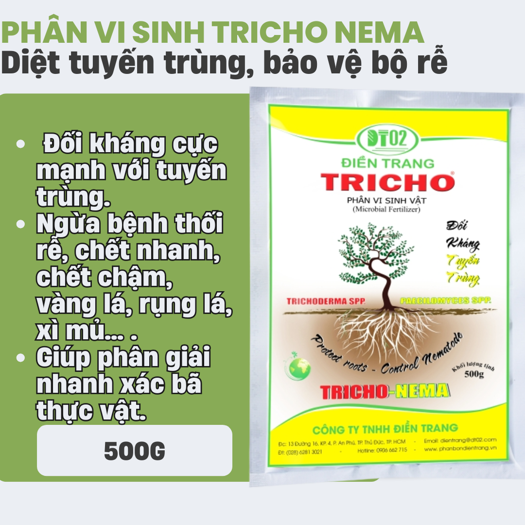 PHÂN VI SINH ĐIỀN TRANG TRICHO NEMA 500G
