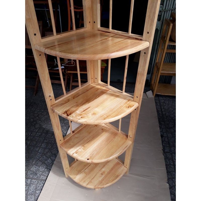 Kệ góc gỗ mặt 34cm - 5 tầng