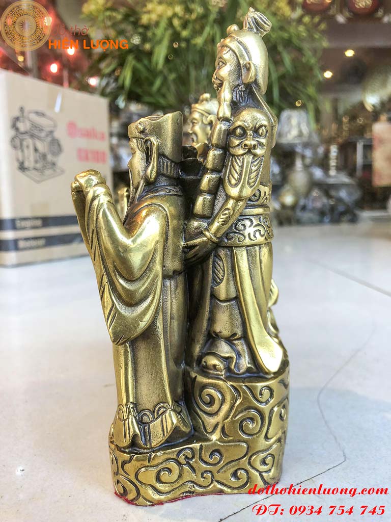 Tượng Ngũ Hộ Thần Tài Ngũ Phúc Bằng Đồng Phong Thủy Cao 18cm Nặng 1.2kg