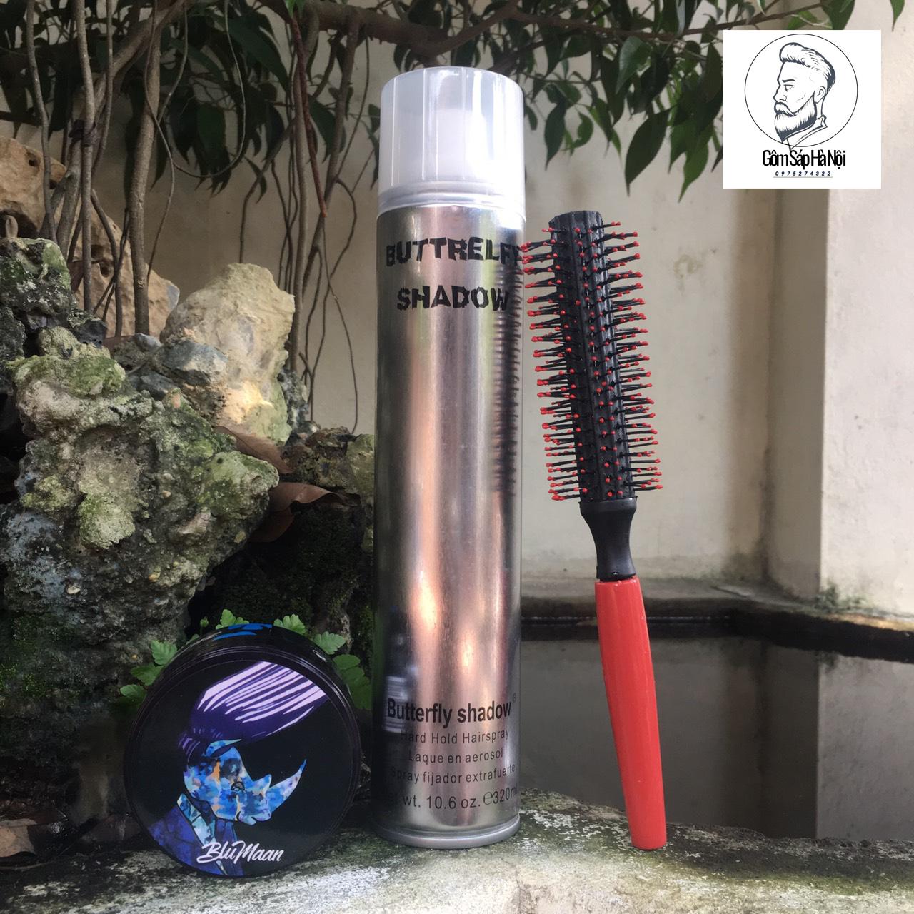Combo Gôm Bạc Buttre + Sáp Vuốt Tóc Bluman Tê Giác + Lược