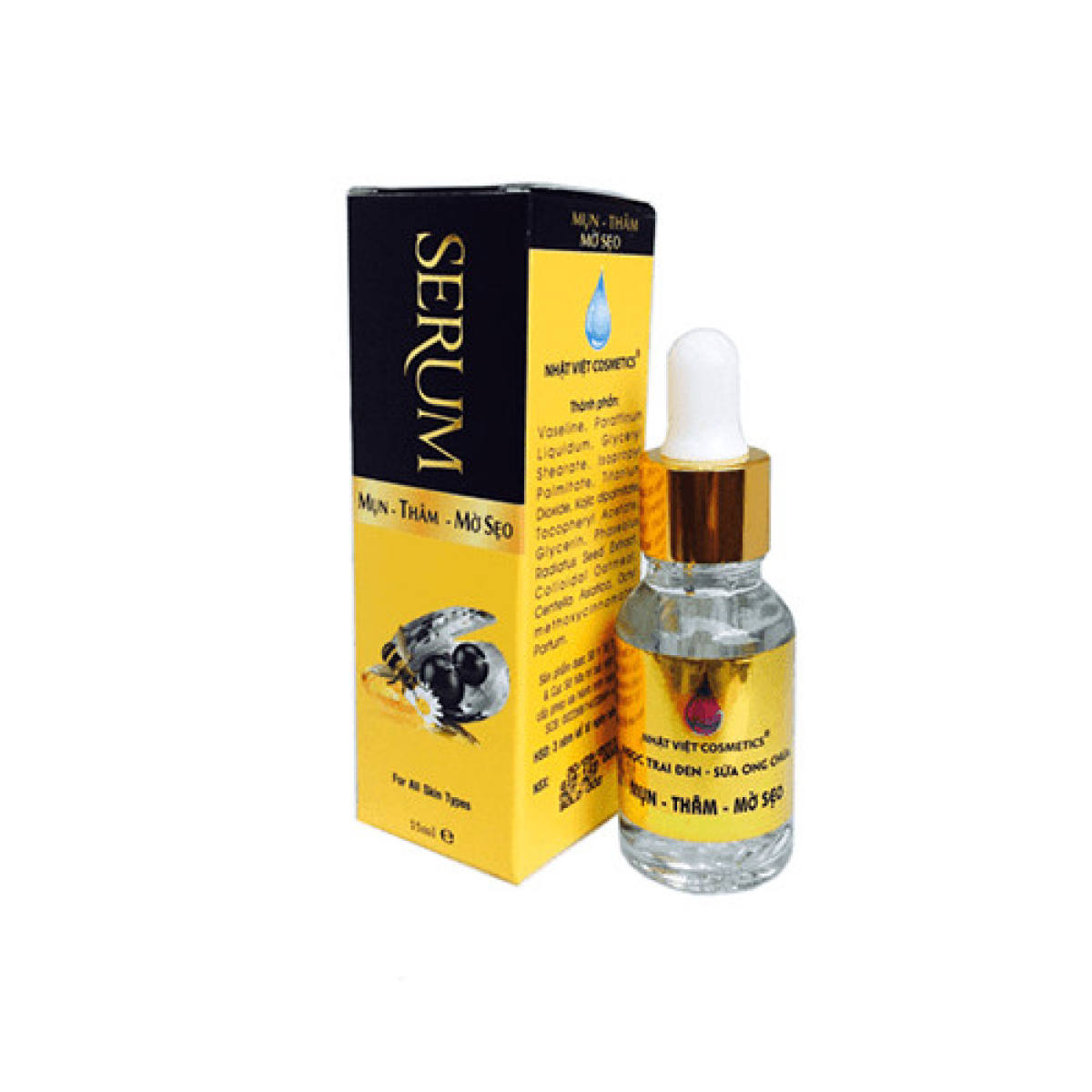 [HCM]Serum Mụn Xóa Thâm Liền Sẹo Ngọc Trai Đen Sữa Ong Chúa (15ml)