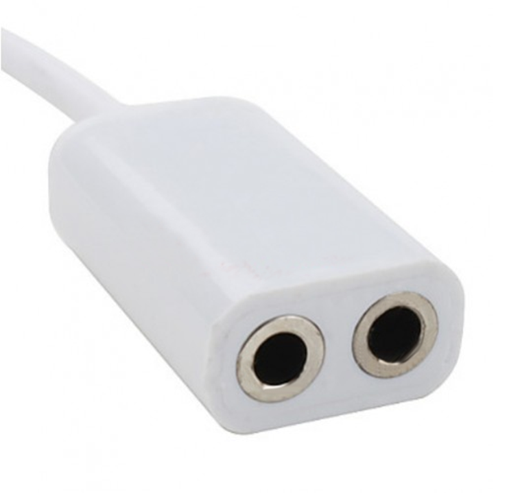 Jack chia cổng tai nghe 3.5mm 1 ra 2 (Trắng)