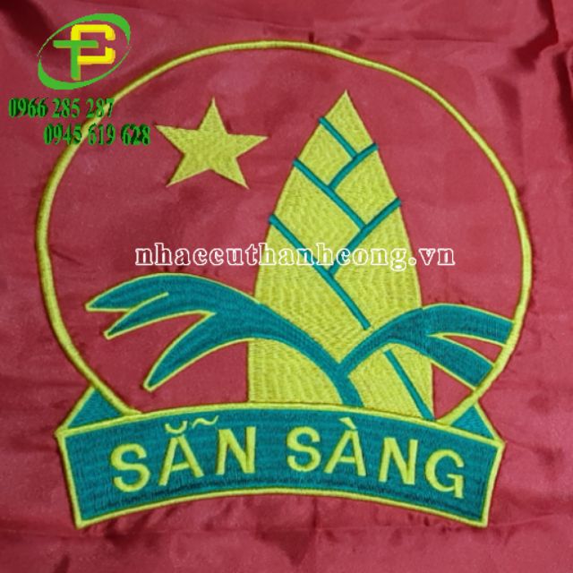 Cờ ĐỘI Thêu, cờ măng non thêu logo mới