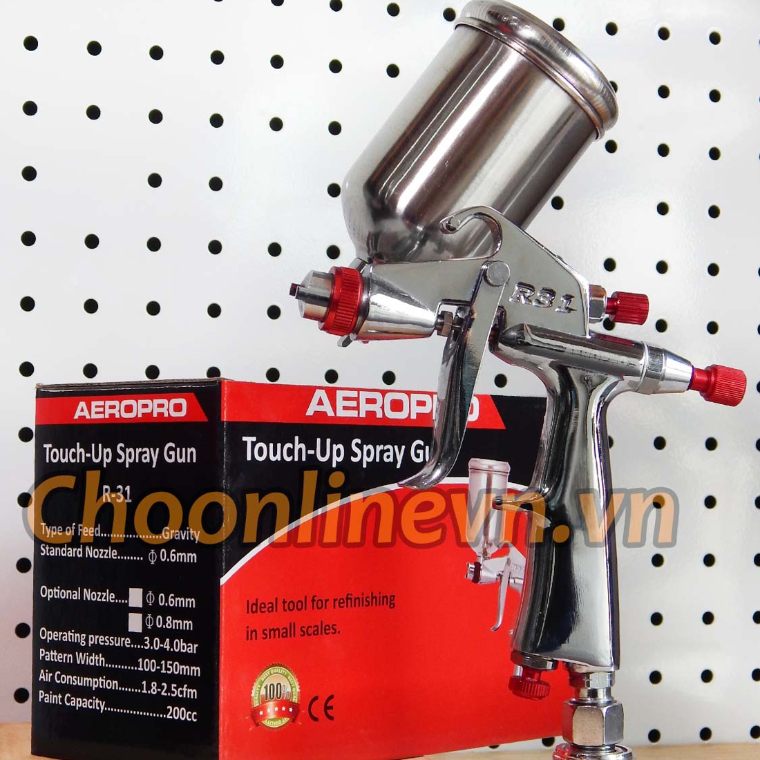 Súng phun sơn mini r31 lỗ phun 0.6 mm, chuyên phun tỉa dặm vá chi tiết nhỏ cho đồ gỗ, xe máy/ hàng chính hãng aeropro