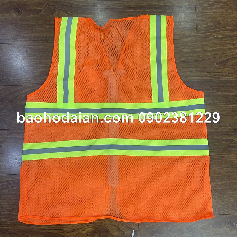 Áo phản quang kiểu 3M lưới 3 kéo có túi