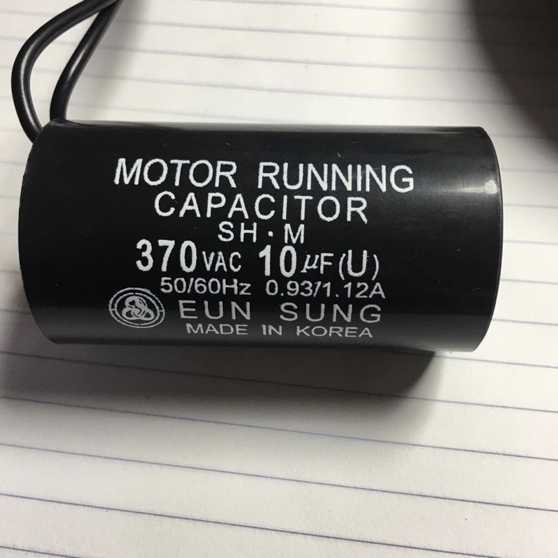 Tụ Máy Bơm Đen 8UF-10UF-15UF-20UF 370VAC EUN SUNG
