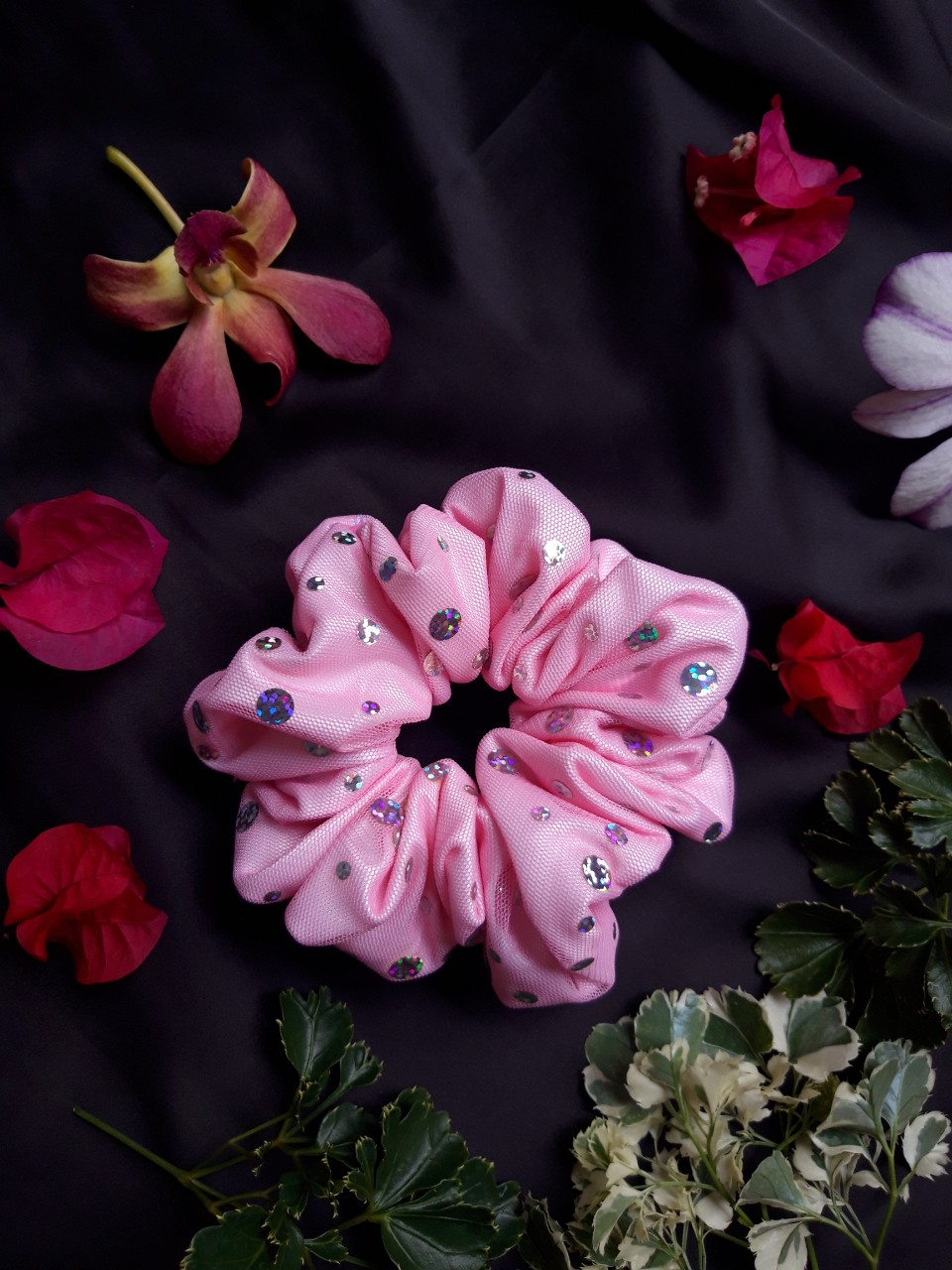 Cột tóc Scrunchies Hai Lớp von cao cấp.( Hàng xưởng mai, hình thật)