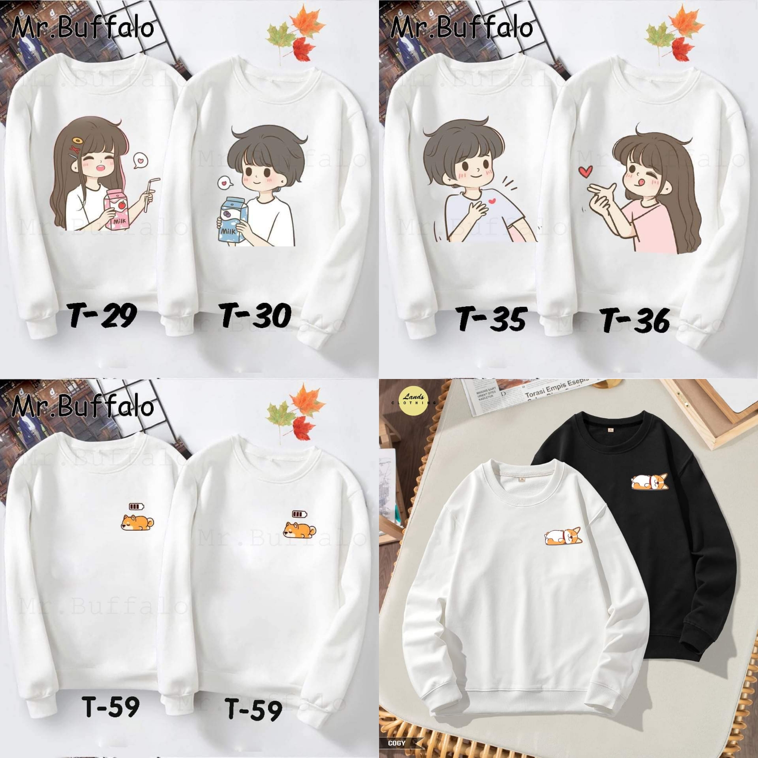 [FREESHIP] ÁO SWEATER ĐÔI IN HÌNH CUTE