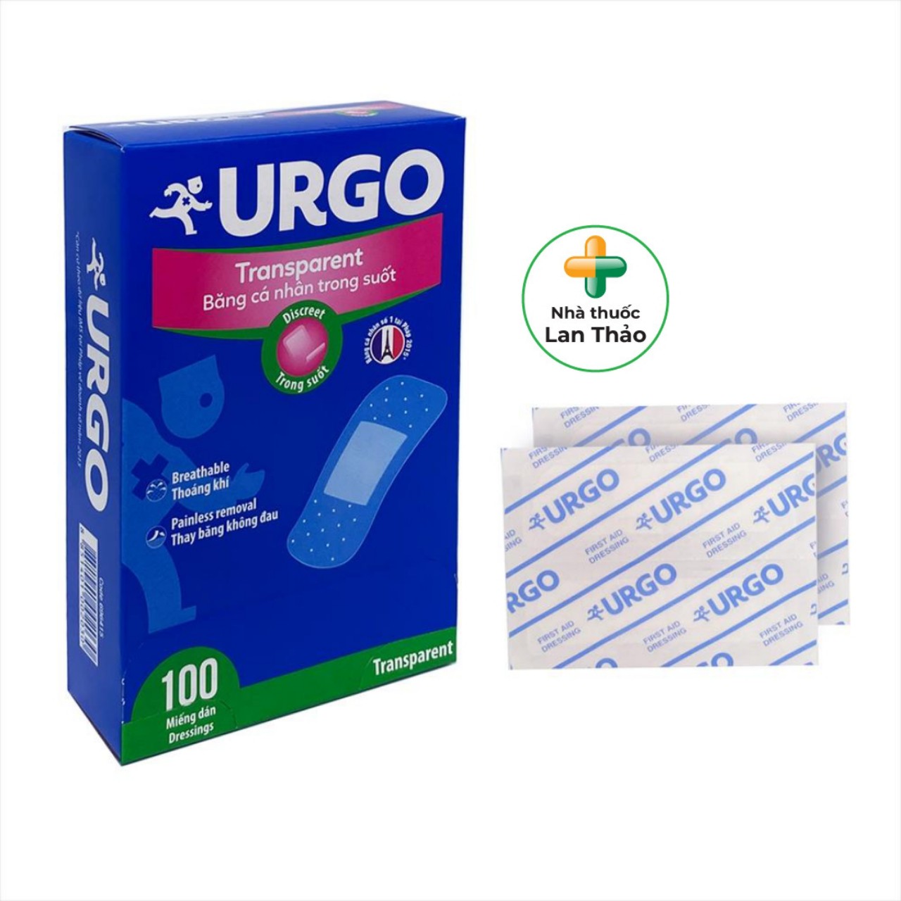 Băng cá nhân Urgo Transparent trong suốt hộp 100 miếng giá tốt