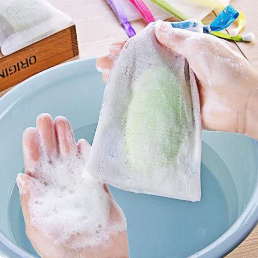 Combo 5 Túi lưới đựng xà phòng tạo bọt dây rút - denni