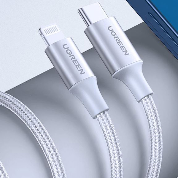 Cáp sạc nhanh Ugreen MFI bọc dù 1M cho iPhone