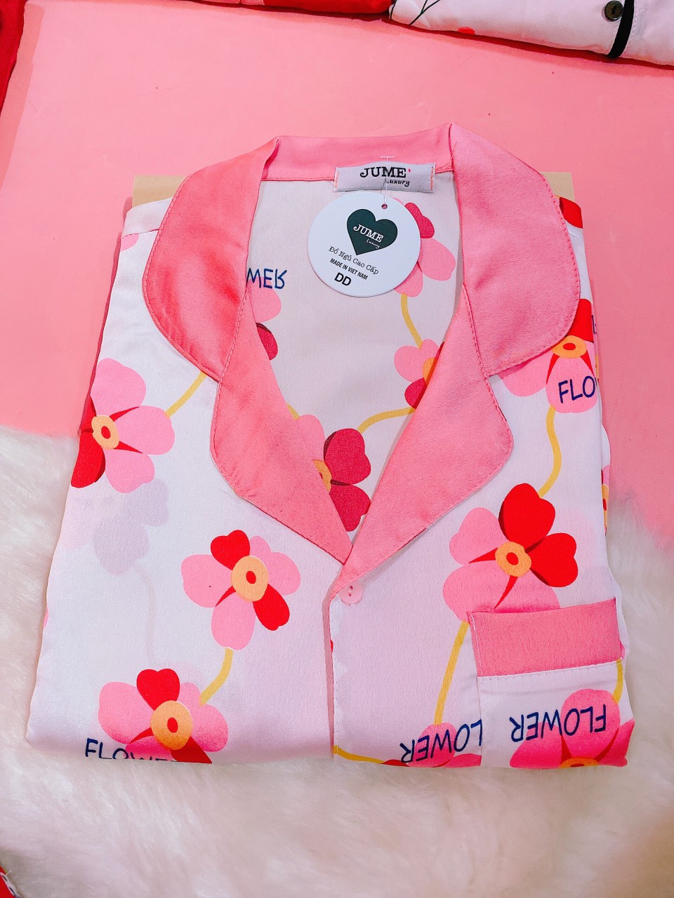 Bộ pijama Lụa Jume Tay Ngắn Quần Dài
