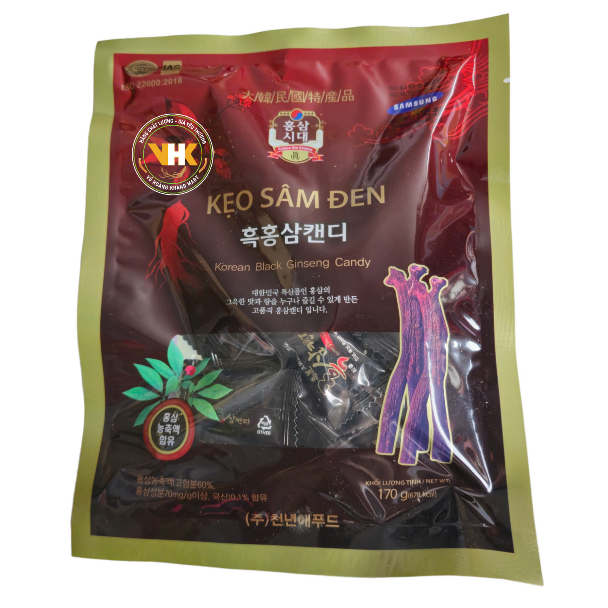 KẸO HẮC SÂM HÀN QUỐC BỊCH 170GR VÀ 300GR