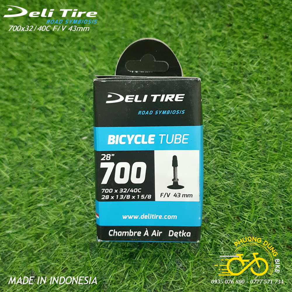 Ruột xe đạp deli tire 700x32-40c 43mm van pháp - van xe đạp