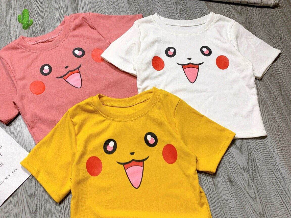 [HCM]Áo croptop tay ngắn pikachu