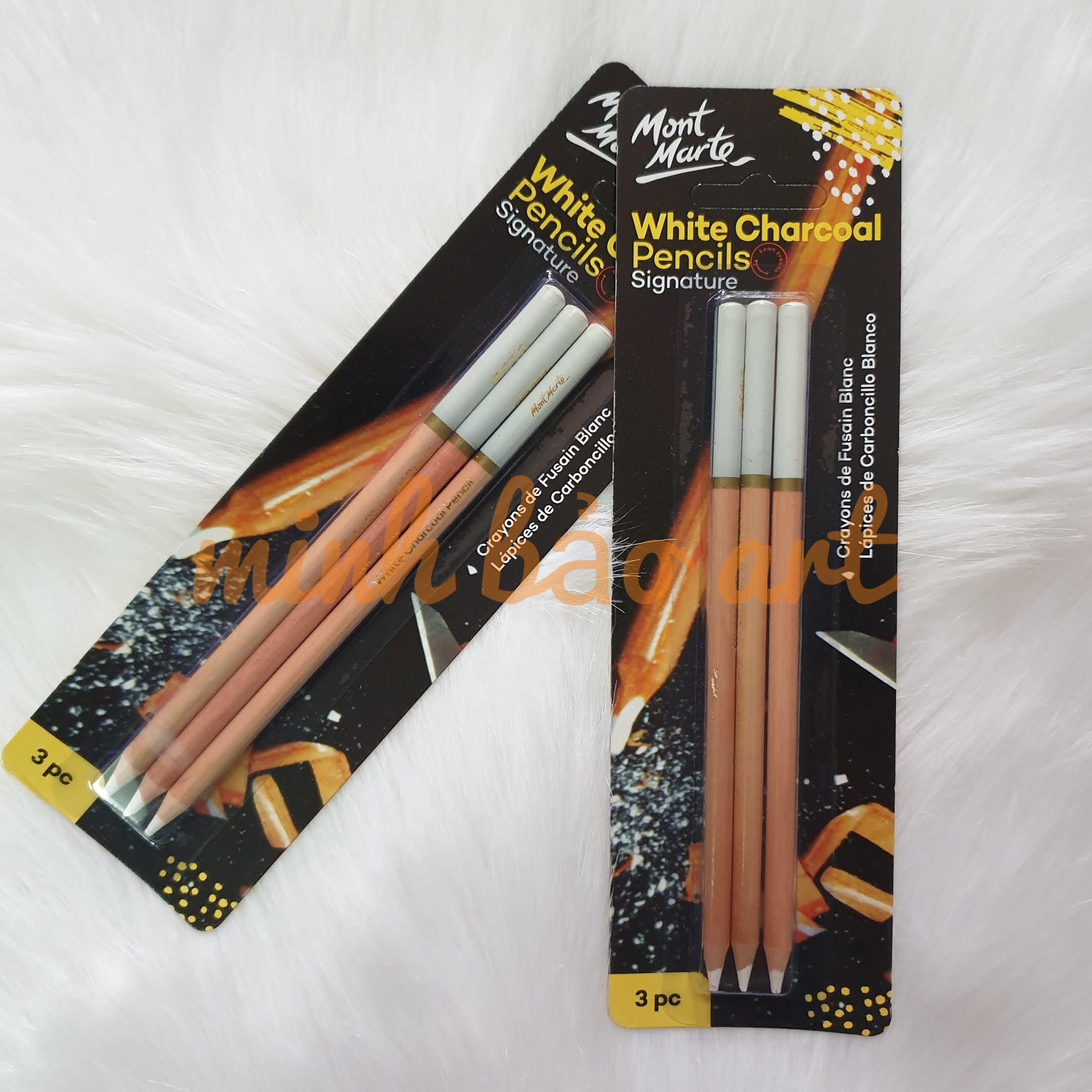 [HCM]BỘ 3 CÂY BÚT CHÌ TRẮNG MONT MARTE (WHITE CHARCOAL PENCILS)