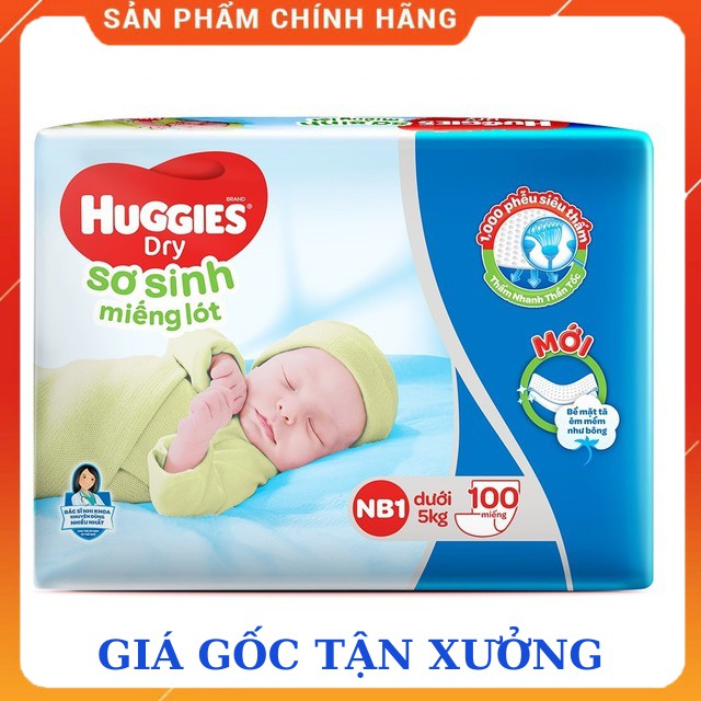 Miếng lót sơ sinh Huggies Dry NB1 - 100 miếng